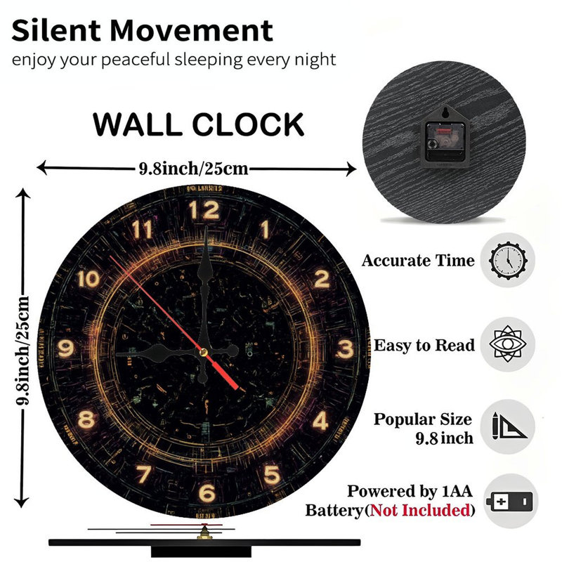 Horloge Sci-Fi avec chiffres lumineux