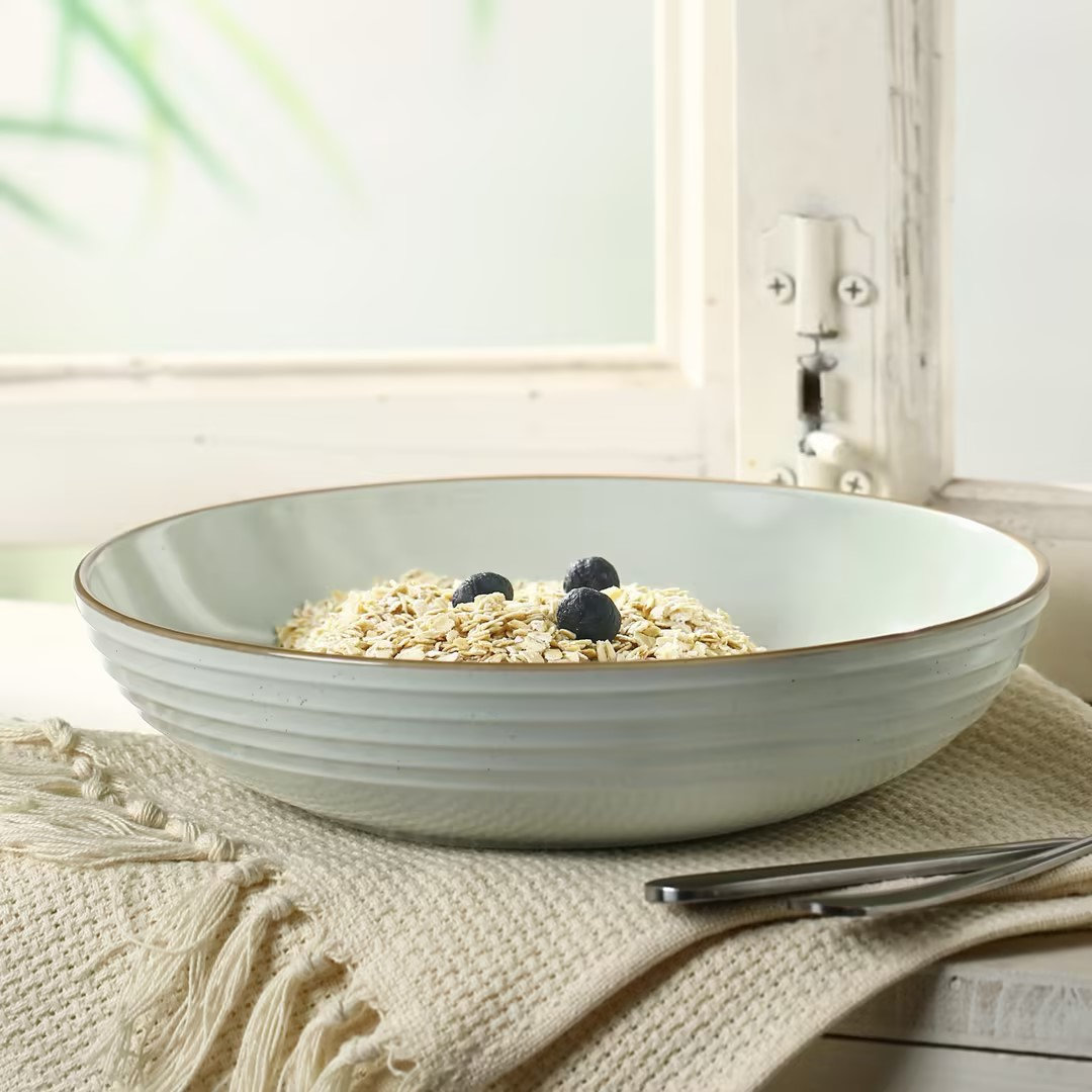 Kellison Stoneware Pasta Bowl, Light Green