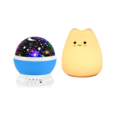 Projecteur d'étoiles veilleuse à 360 degrés et lumières tactiles pour chat portables