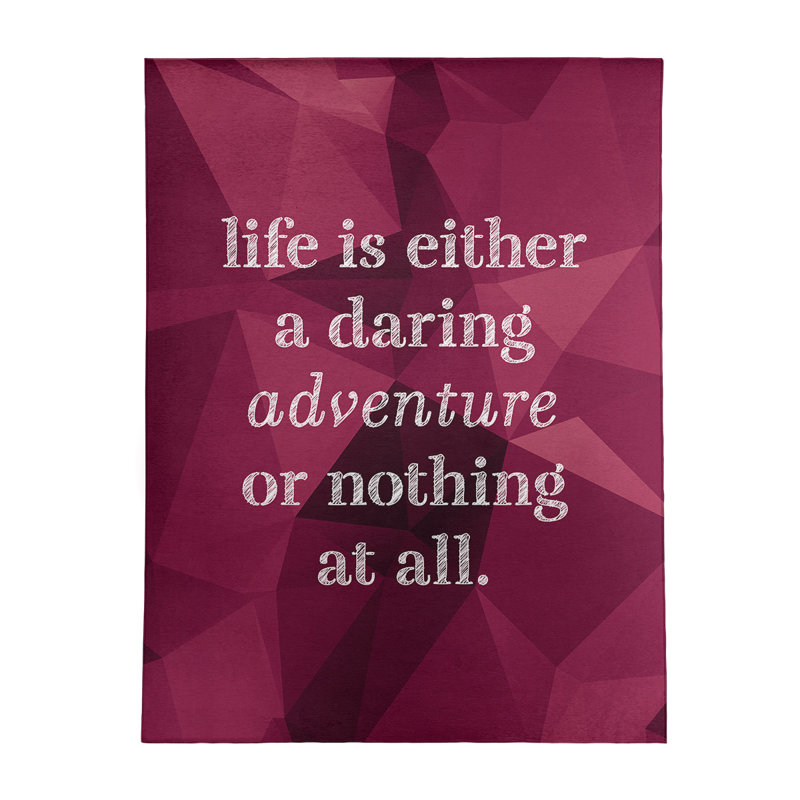 Tapis en poly-chenille life quote, Rectangle 5 pi x 7 pi