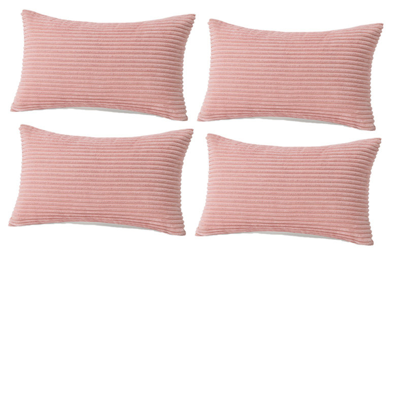 Housse de coussin à rayures, Rose