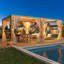 Pergola en aluminium, pergola en aluminium à grain de bois avec persienne réglable imperméable-130088358