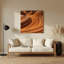 Grès horizontal rayé, art mural brun en métal brun-829772706