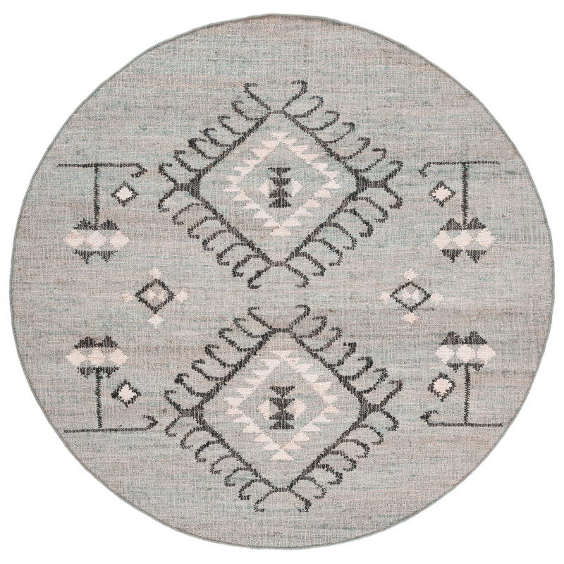 Gilreath Flat Weave Jute Southwestern Rug, Round 7'