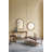 24X36" Arched Pine Wood Accent Mirror With Textured Brown Frame