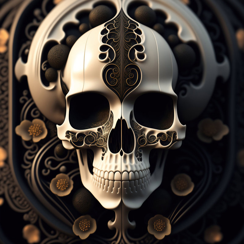 «Skull 10» par Stephen Chambers - Photographie sur toile tendue, H 18 po x l 18 po x P 1,5 po