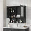 Armoire à pharmacie murale à miroir avec tablettes ouvertes-1516758379