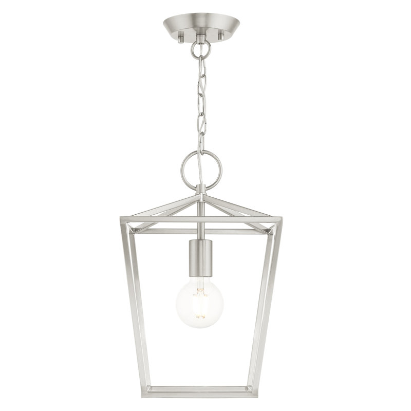 Luminaire suspendu géométrique 1 lumière Howington, Nickel brossé
