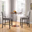 Lark Manor™ Upholstered Bar Stool Set Of 4 W/ Solid Rubber Wood Legs Grey-1277762687
