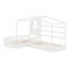 Wood House Bed, 2 Solid Bed L Structure With Fence And Slatted Frame-805140012