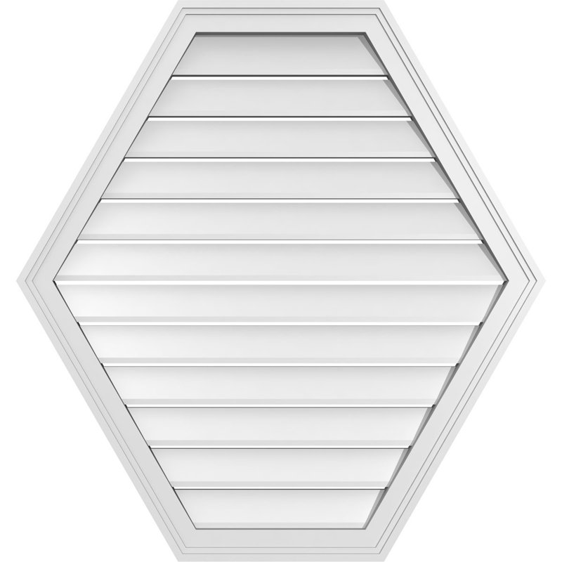 Évent horizontal fonctionnel à pignon en uréthane à surface horizontale Signature, H 36 po x l 34 po x P 1,5 po