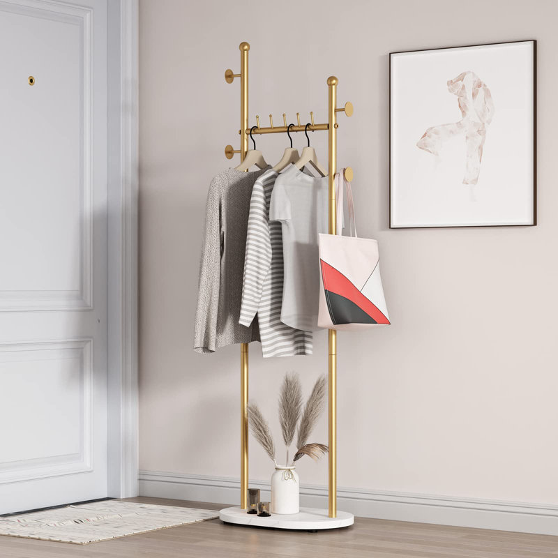 Cinelli Metal Freestanding Coat Rack, Gold