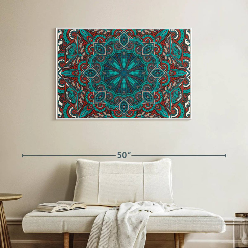 Mer Marocaine II, Cadre flottant blanc, 40 po x 27 po