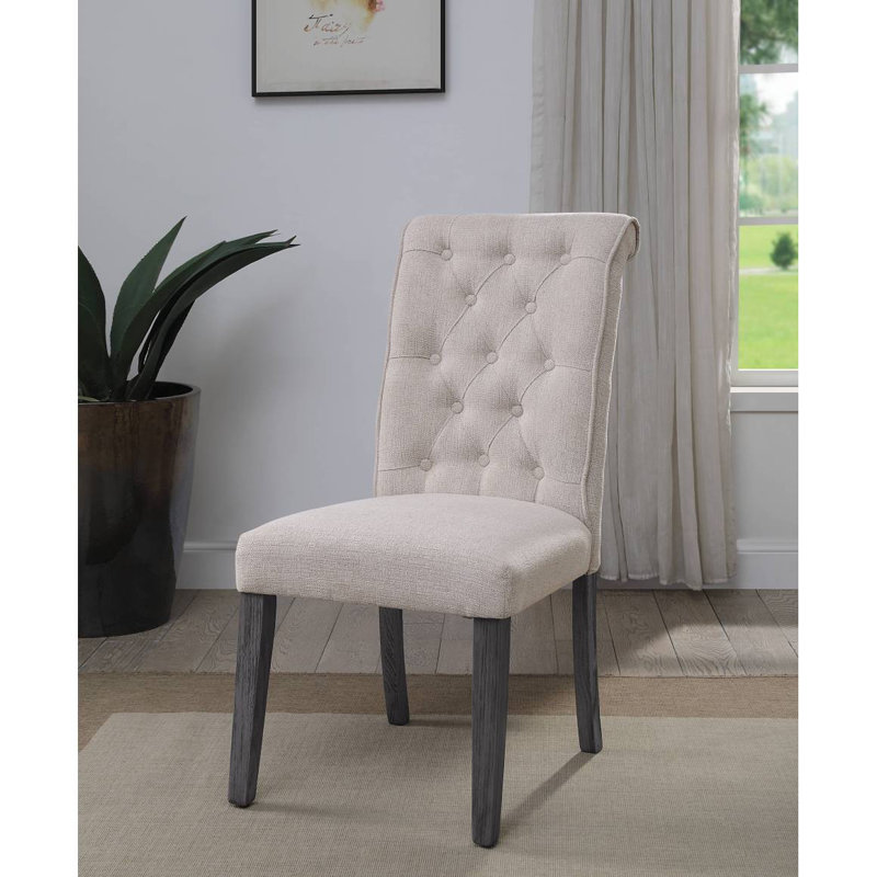 Ensemble de 2 chaises d'appoint en lin Yabeina