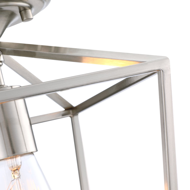 Plafonnier semi-encastré 1 lumière 12 po 1 lumière, Nickel brossé