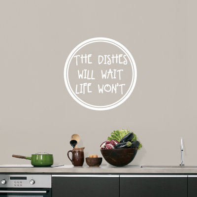 Adhésif décoratif « the vaisselle attend life life not not »