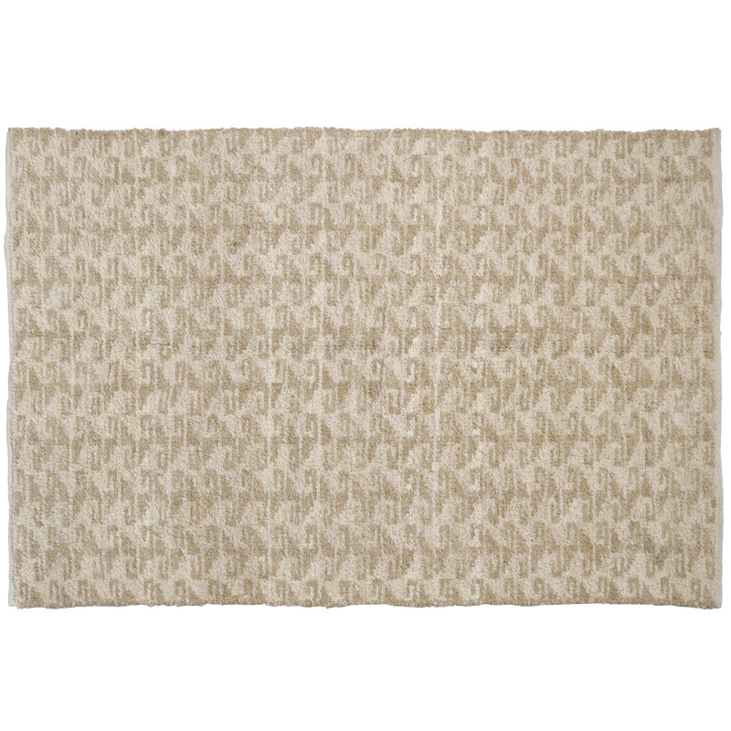 Tapis géométrique rectangulaire en coton tissé à la machine 5 pi x 7 pi Eafford