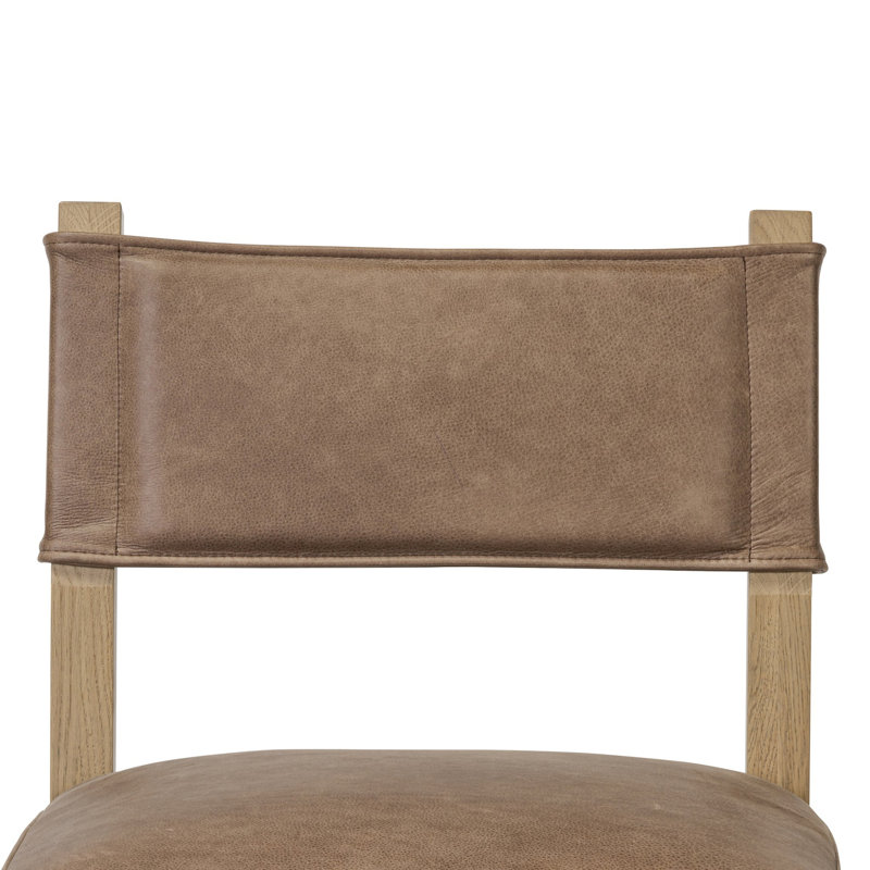 Ferris Stool, Palermo Cigar/Genuine Leather, Counter Stool (25.98" Seat Height), Light Oak