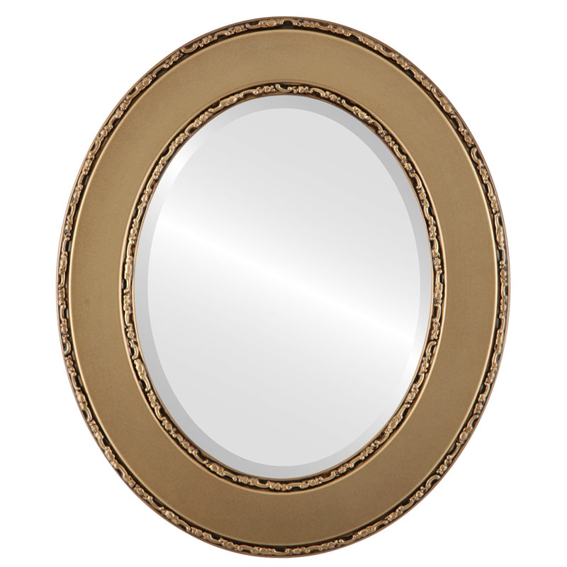 Richas Oval Mirror, 45" H x 35" W, Desert Gold