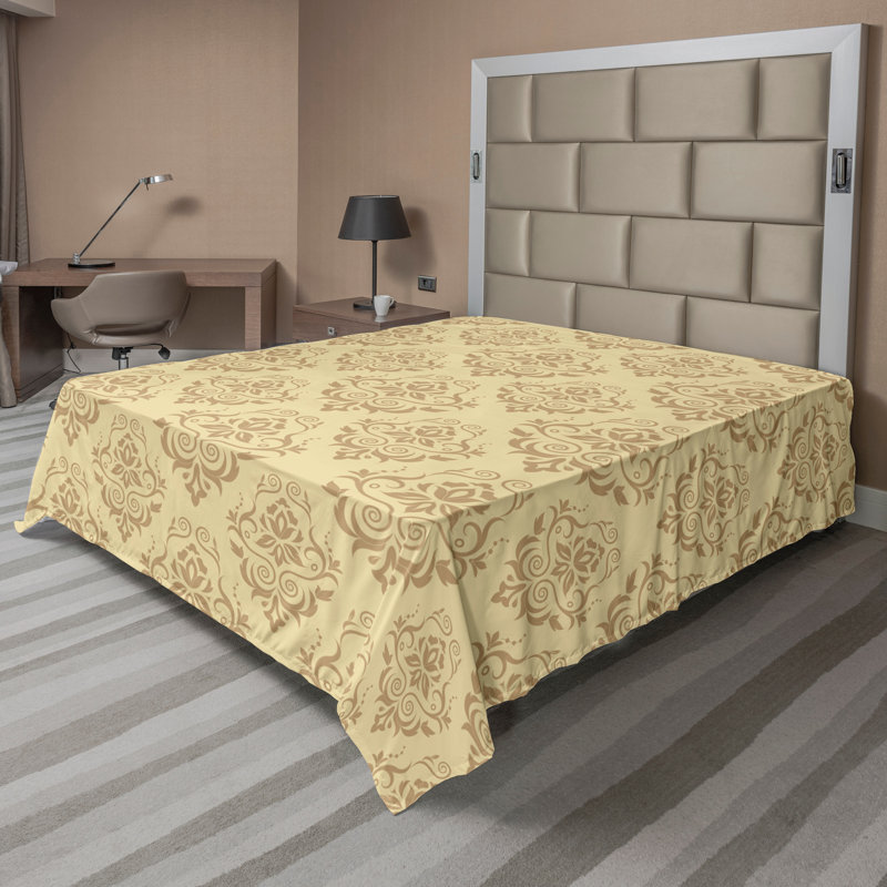 Drap de saison Ambesonne, Damas beige, Grand