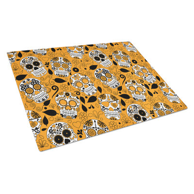 East Urban Home Rectangle Glass Orange Cutting Board