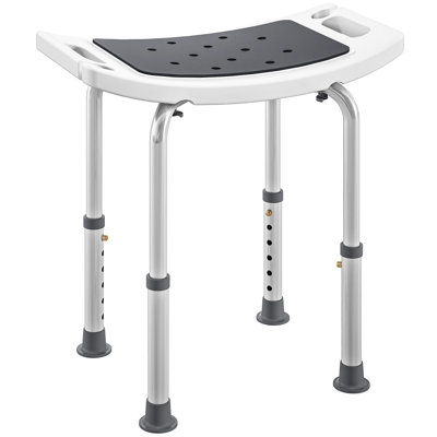 HOMCOM Shower Chair Height-Adjustable Bath Stool for Elderly