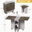Ensemble de table de salle à manger extensible 5 pièces - Tablette de cuisine multifonctionnelle mobile et pliable avec chaises pour petits espaces