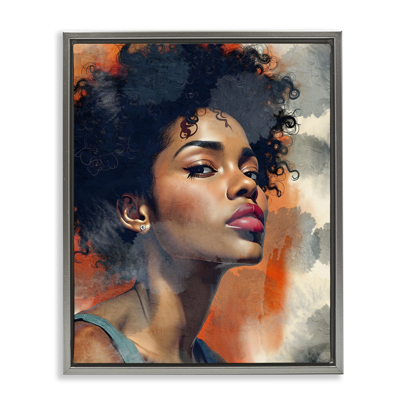 "Bold", "Portrait féminin audacieux", art mural sur toile flottante, par Kim Allen, H 31 po x l 25 po