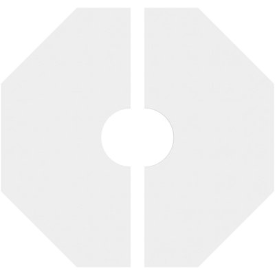 22"OD x 5"ID x 8 3/4"C x 1"P Westin Architectural Grade PVC Contemporary Ceiling Medallion, Two Piece