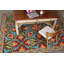 Porcelain Jar Floral Hand Hooked Wool Green/Blue/Red Area Rug-961658447