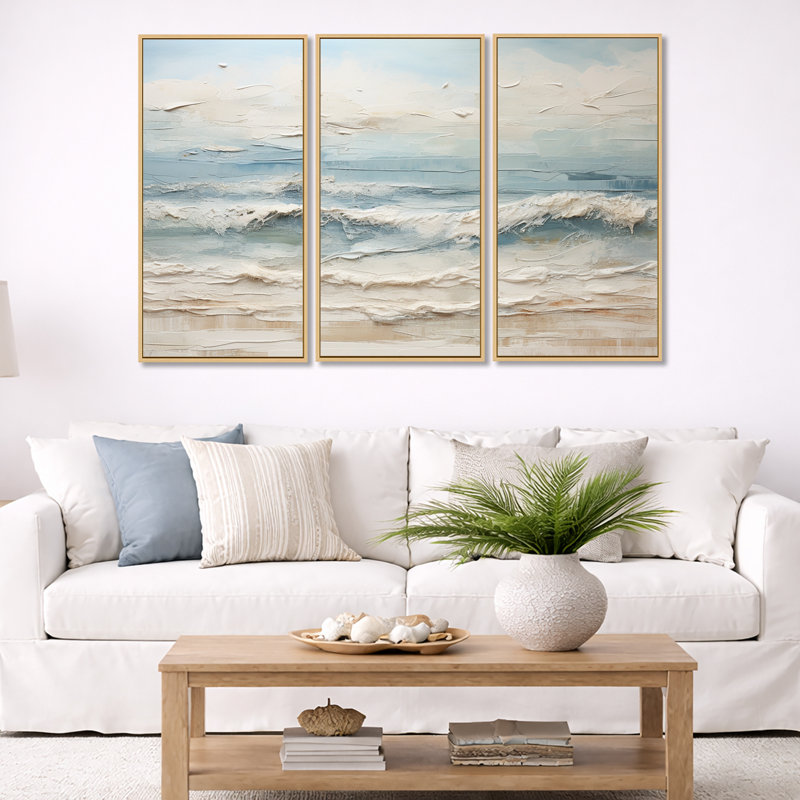 Robitaille - Ensemble d'art mural plage, Toile tendue, H 40 po x l 60 po x P 1 po