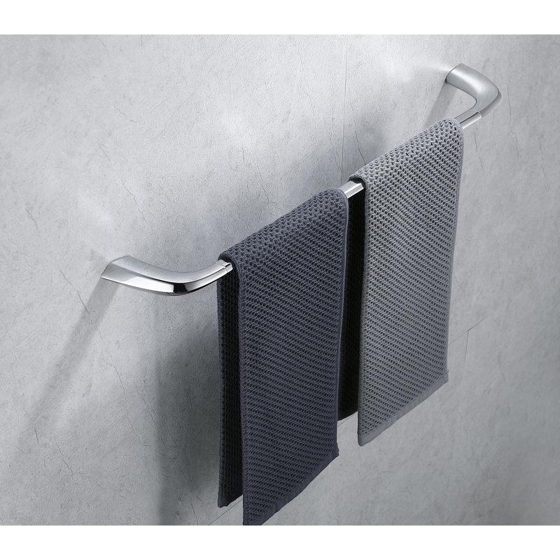 Porte-serviettes mural 24 po pour salle de bain, Chrome poli
