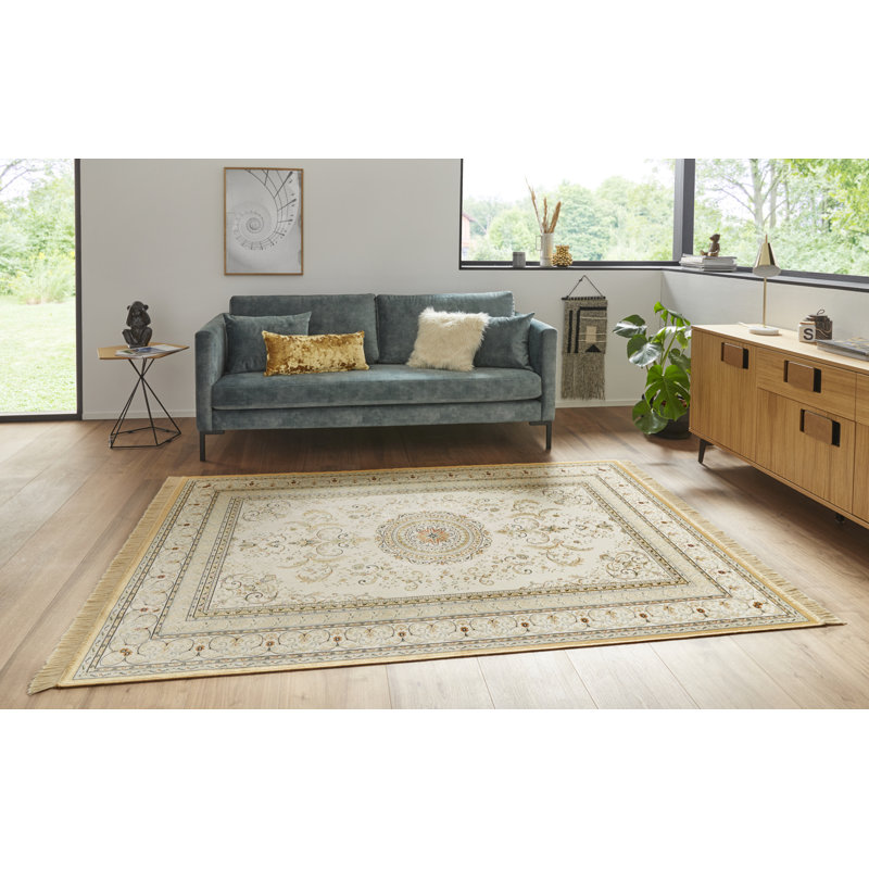 Antik Negar Tufted Cream Rug, Rectangle 195 x 300cm