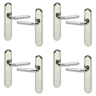 4x Urfic Vienna Metal Lever Latch Door Handles Set Rose Internal, External