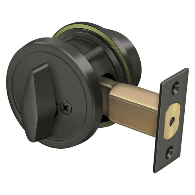 Deltana CL200LA-10B Single Deadbolt GR2 w/ 2-3/4" Backset in Oil-rubbed Bronze, Oil Rubbed Bronze