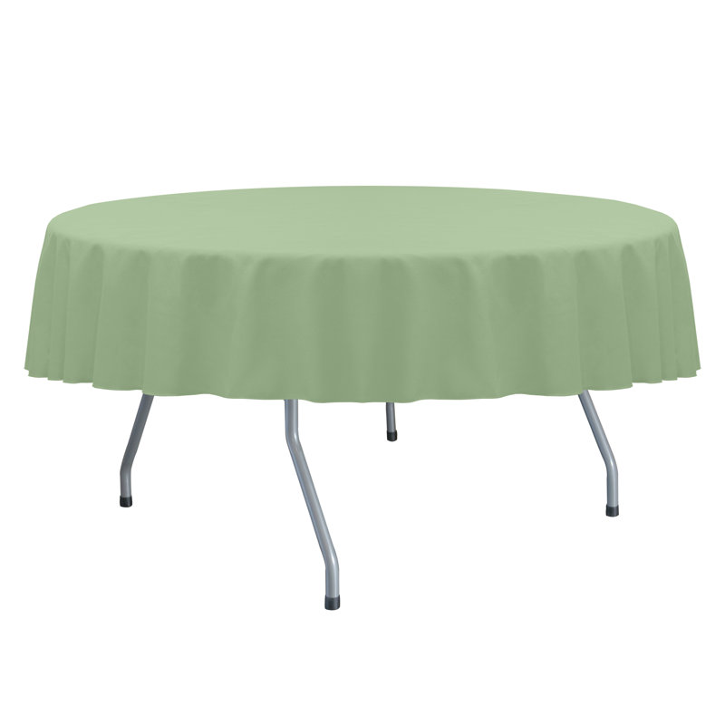 Solid Color Round Tablecloth, Sage, 5