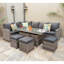 Berrywood 9 - Person Patio Dining Set Rectangular Table with Cushions Included