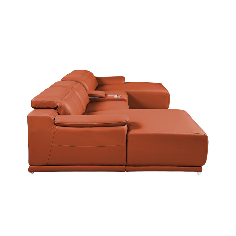 Canapé modulaire 5 pièces DivanItalia Camel, Camel Genuine Leather