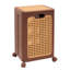 Panier à linge en rotin avec porte-vêtements, panier à linge roulant avec couvercle et 4 roulettes, range-panier pliable avec roulettes verrouillables, trieur de linge pour chambre à coucher, salle de bain, garde-robe-129873538