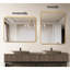 Miroir mural encadré en métal doré 24 x 36 po pour le charme de la salle de bain, verre de haute qualité, alliage de rouille, système de suspension renforcé, fiabilité et cadre, crochets pour une utilisation à long terme-1177518261