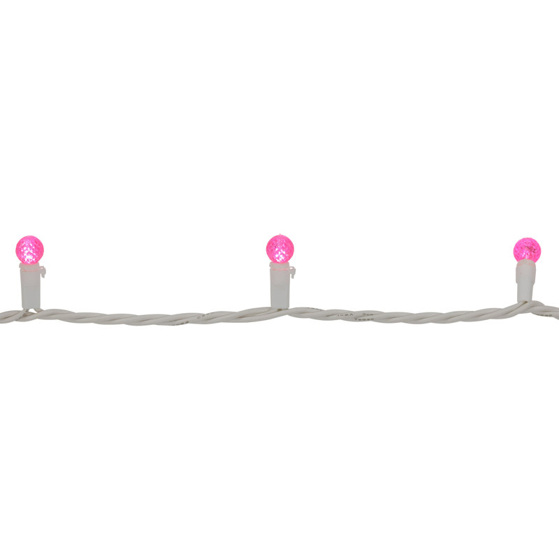 LED G12 Berry Christmas Lights - 16' White Wire - 50 Ct, Pink