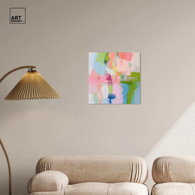 Dynamic Brushwork Colorful Abstract Canvas Print, 20" x 20"