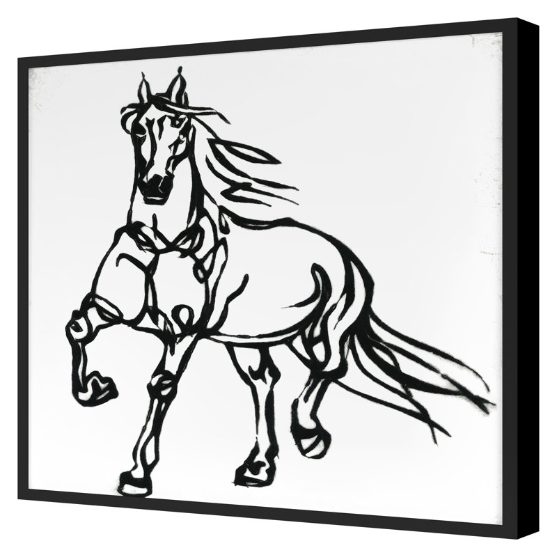Line Equine 2 Print by Susan Gillette, Black Framed, 20" H x 20" W