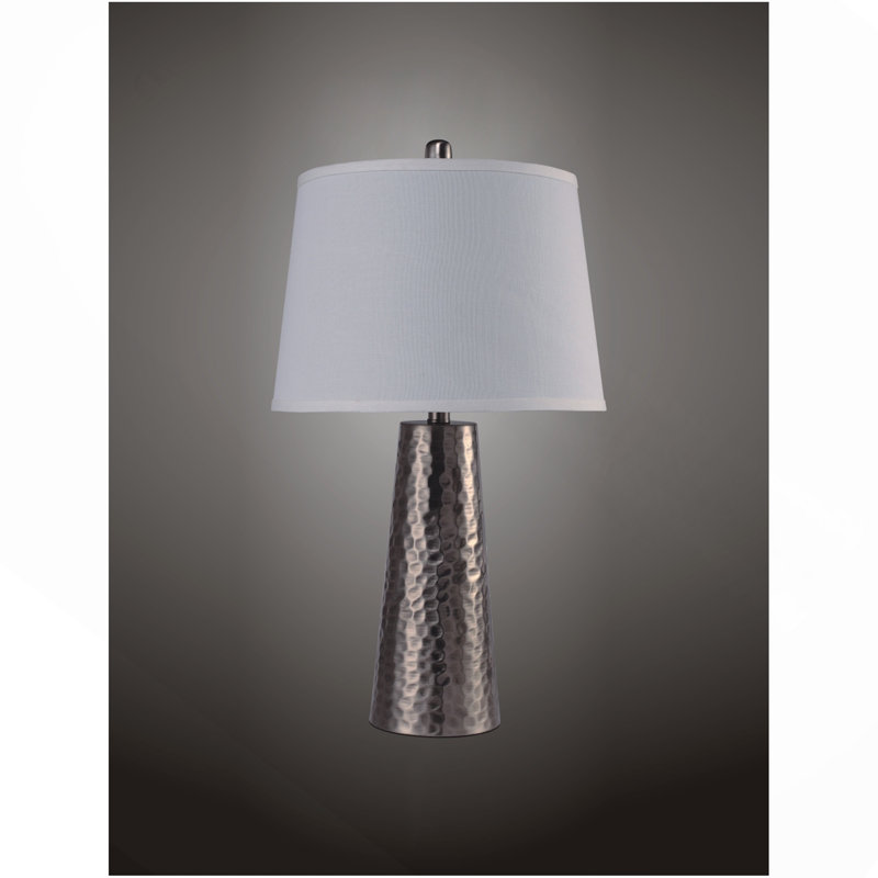 Lampe de table martelée à feuilles d'argent 25 "H