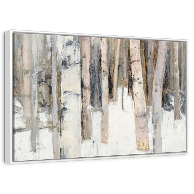 Lumière chaude d'hiver I, Cadre flottant blanc, 19 po x 13 po