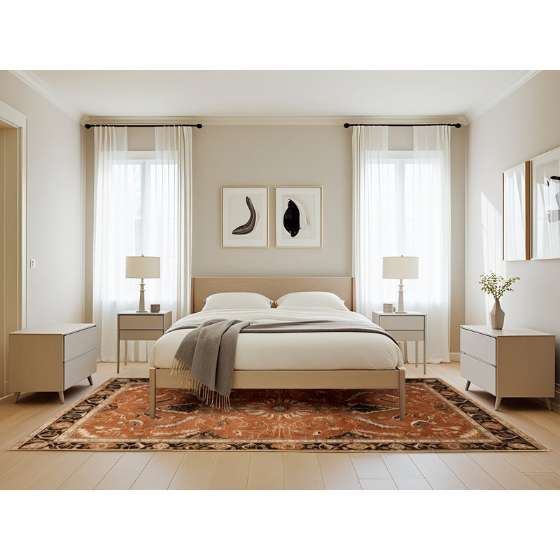 Tapis brun lavable à la machine, Rectangle de 5 pi x 8 pi