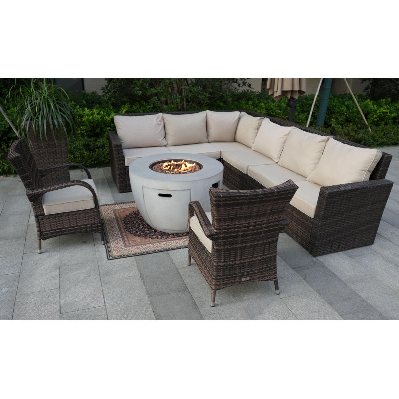 Ensemble de conversation modulaire avec coussins, Beige