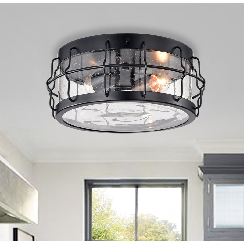 Plafonnier encastré à tambour 14,17 po 2 lumières unique Kaitlynn