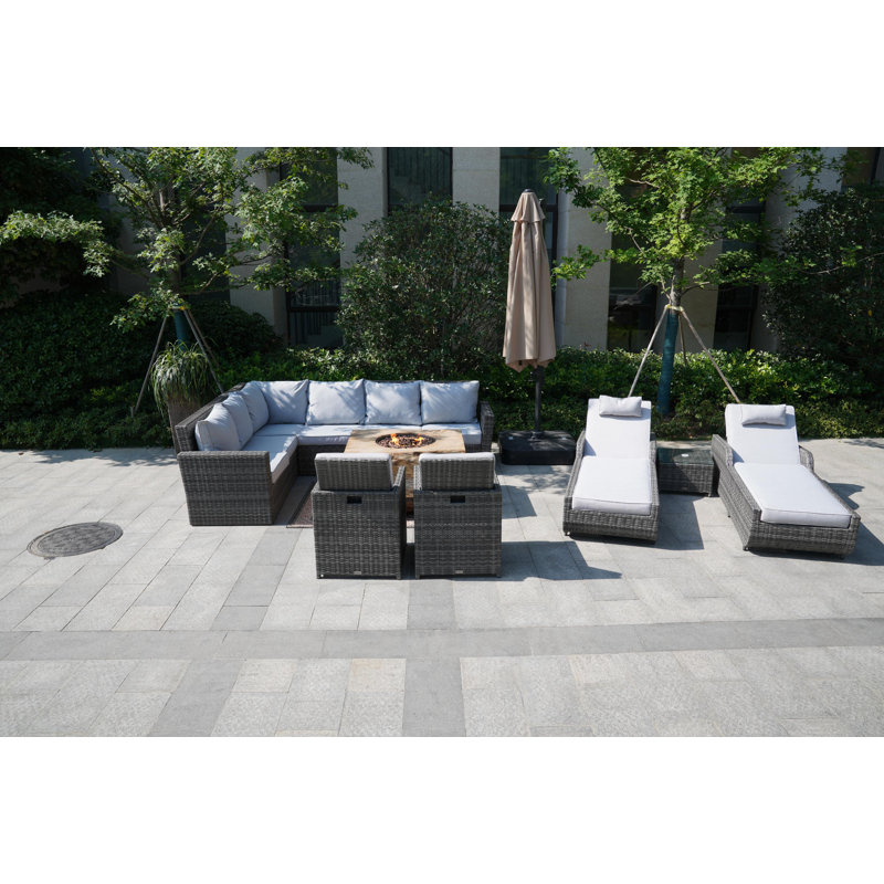 10 - Person Patio Conversation Set with Cushions