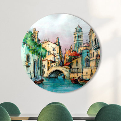Paysage de Venise imprimé sur verre trempé pour une décoration murale contemporaine pour votre maison ou votre bureau